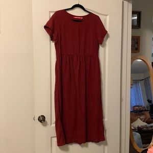 Pyne & Smith no 17 limited edition garnet linen dress